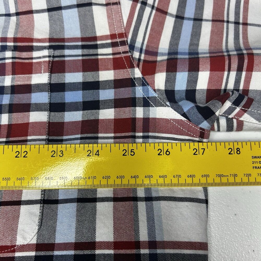 Larro Button Down Short Sleeve Shirt Men's XL Plaid Cotton - Picture 6 of 6